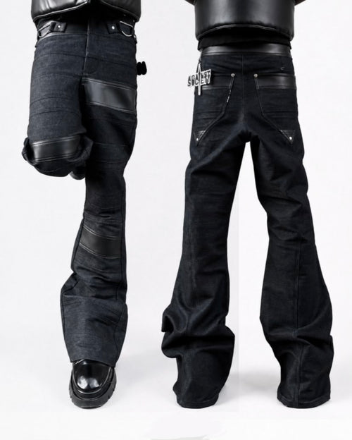 ANGELCORE DENIM/LEATHER FLARES