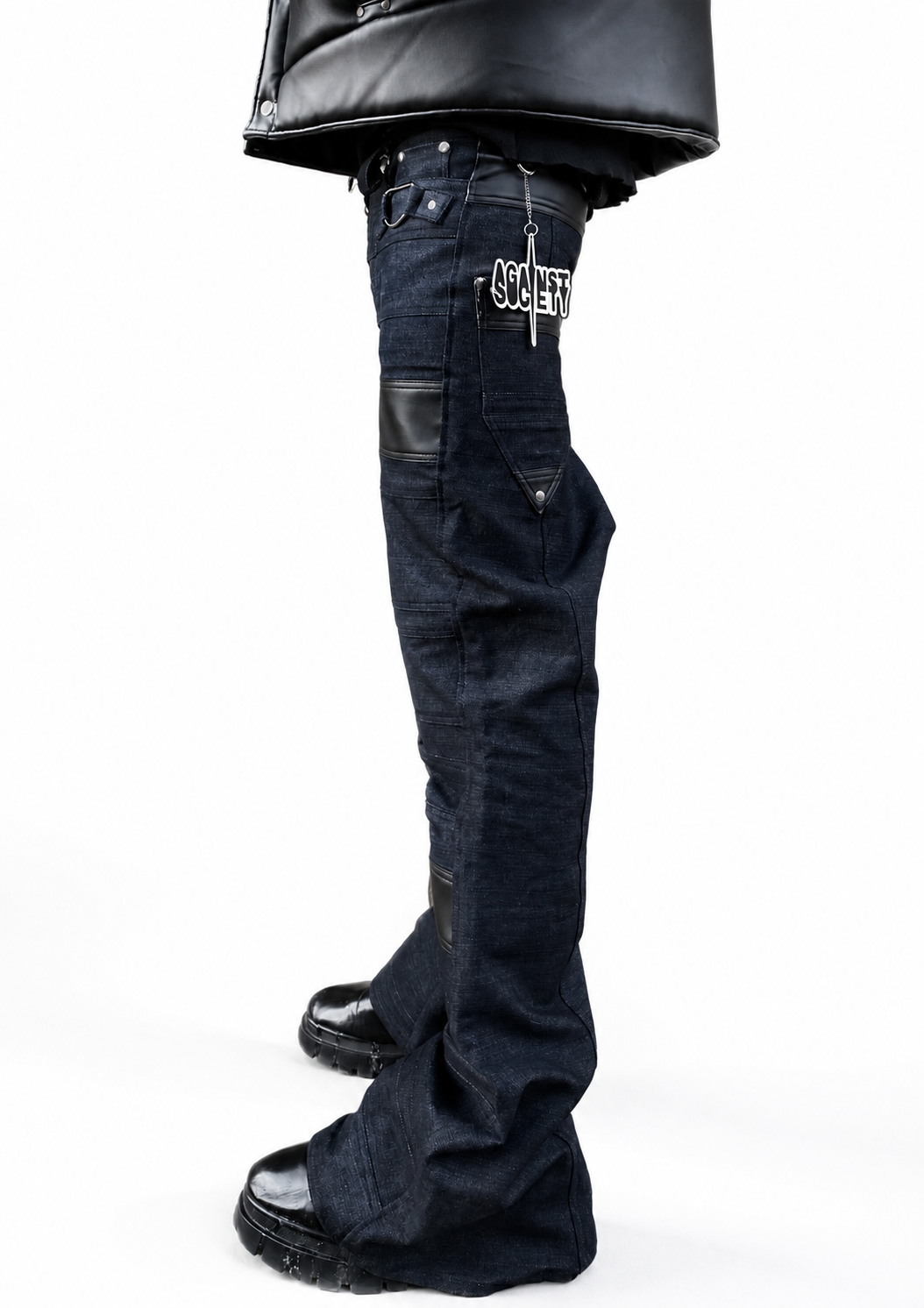 ANGELCORE DENIM/LEATHER FLARES