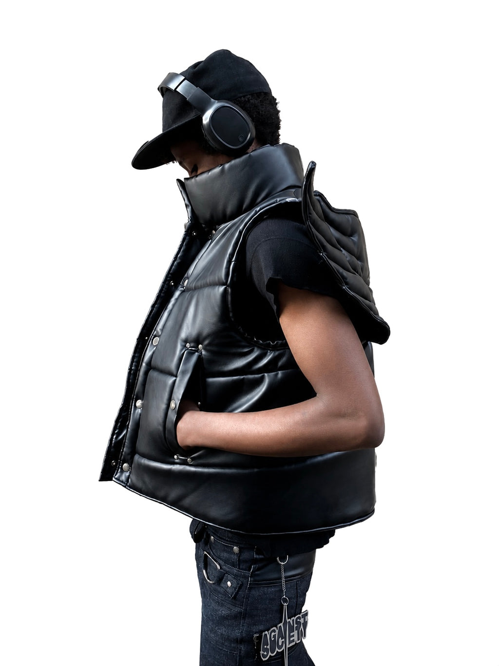 ANGELCORE LEATHER PUFFER VEST